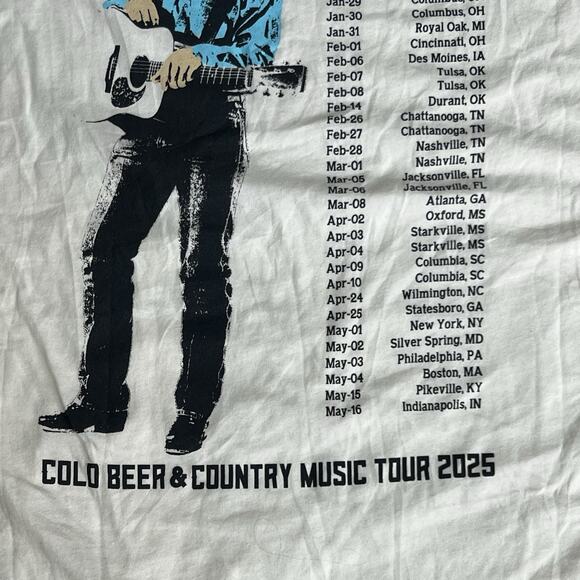 Zach Top Cold Beer And Country Music 2025 Tour Dates T-Shirt Size M Band Tee - Picture 8 of 9
